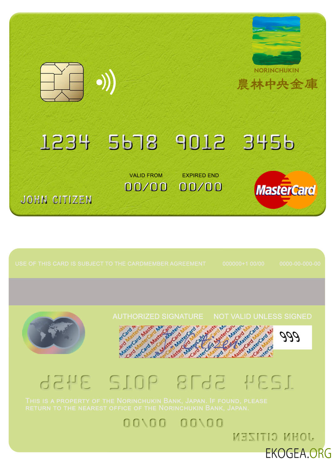 Mastercard de la banque Norinchukin du Japon